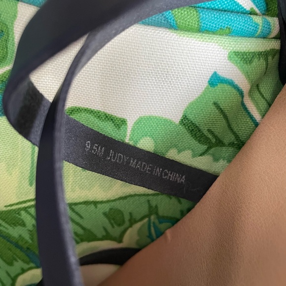 Esprit Judy Espadrille Wedge Sandals Size 9.5 Black Strappy Minimalist Coastal - Picture 5 of 5